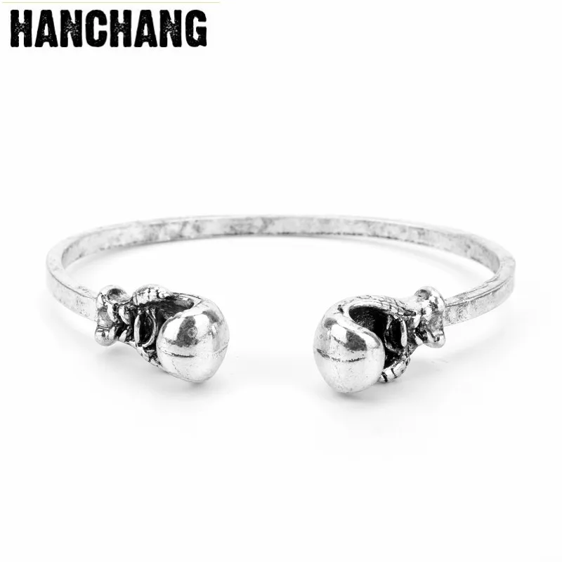 

Boxing Glove Bangle Opening Bracelet Men Hip Hop Jewelry Sport Cuff Bracelet
