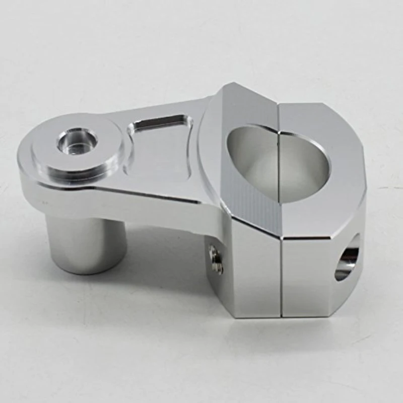 2 PCS Silver Aluminum 7/8" 22 mm Motorcycle Handle Bar Handle Fat Bar Mount Clamps Riser