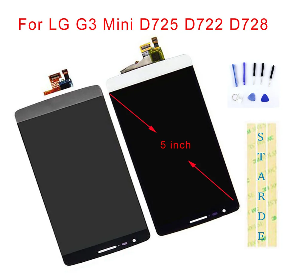 ЖК-дисплей STARDE для LG G3 Mini D725 D722 D728 кодирующий преобразователь сенсорного экрана в