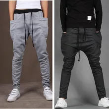 Новые корейские тонкие обтягивающие спортивные брюки мужские джоггеры брюки контрастные цвета шаровары Повседневные хип-хоп IU853814