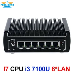 Mini PC Intel core i3 7100u/kabylake, 6 ethernet LAN, ram DDR4, fanless AES NI, ordinateur pour serveur linux et pare feu pfsense 