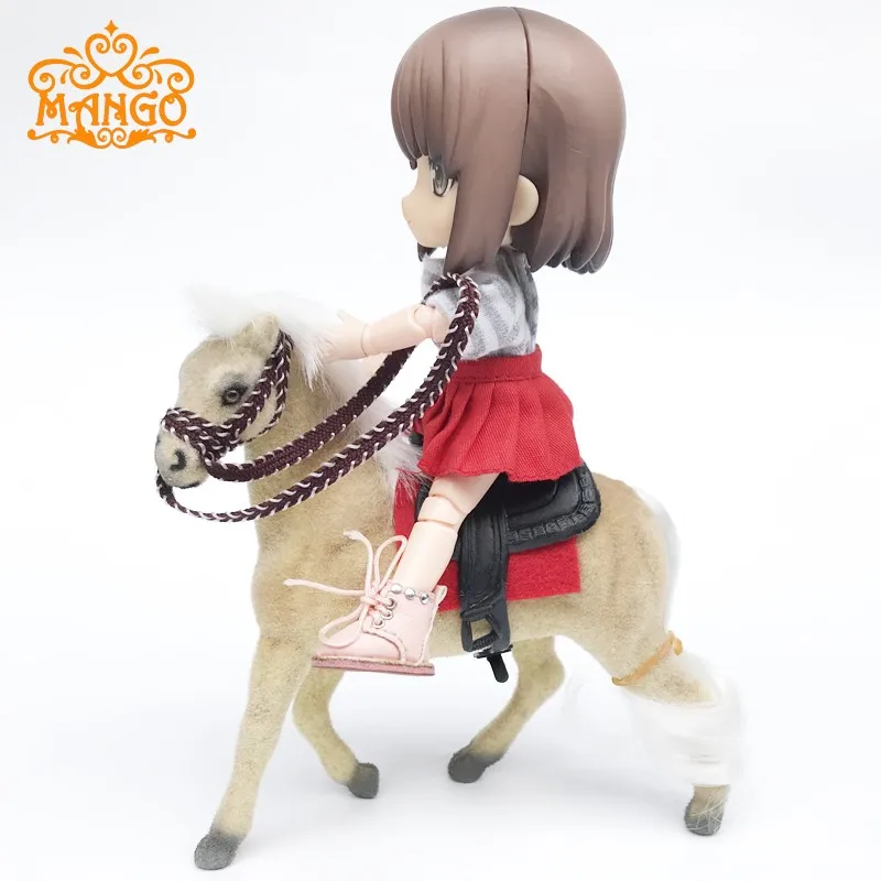 1:12 بيت الدمية جديد الفروسية سلسلة البسيطة نماذج للحيوانات لعبة OB11 خاص 12 دقيقة الطفل الحصان ركوب الحصان سباق