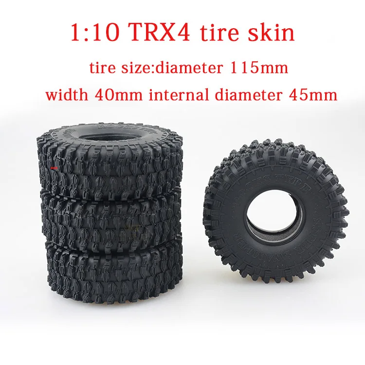 

Free shipping 4pcs 1:10 TRX4 TRAXXAS Wear-resisting 1.9 inch climbing car tire skin tire inner gallbladder diameter 115mm AX5020