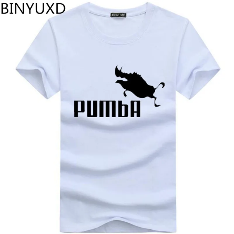 BINYU 2018 Милый Забавный тройник футболки homme Pumba (Пумба) для мужчин с коротким