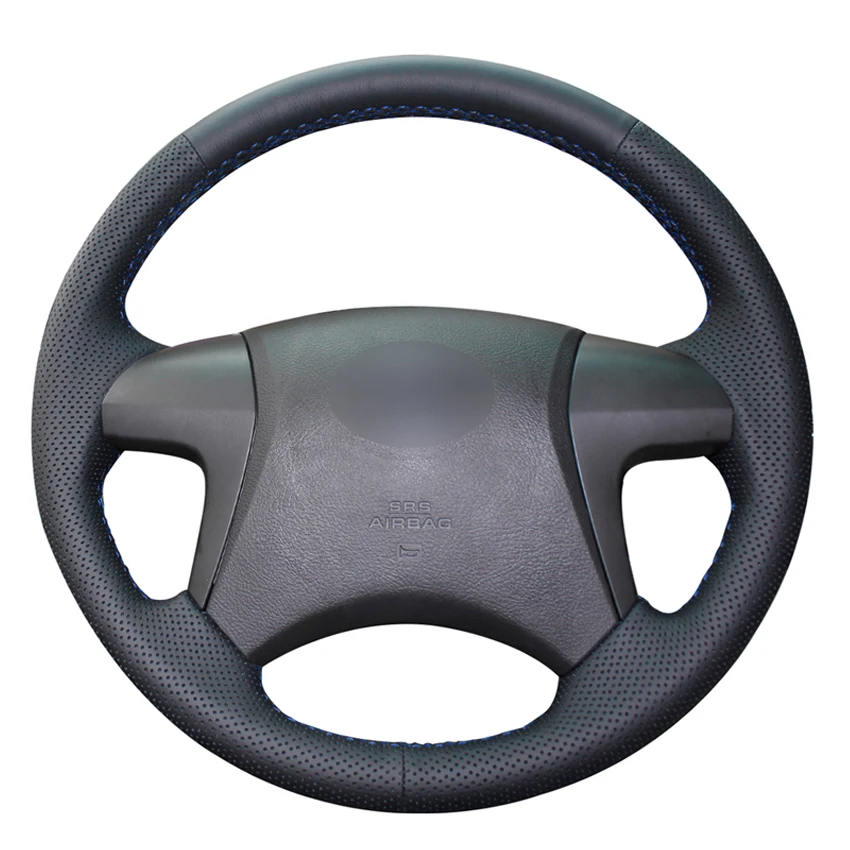 

Black PU Faux Leather Hand-stitched Car Steering Wheel Cover for Toyota Highlander 2008 2009 2010 2011 2012 2013 2014 Camry