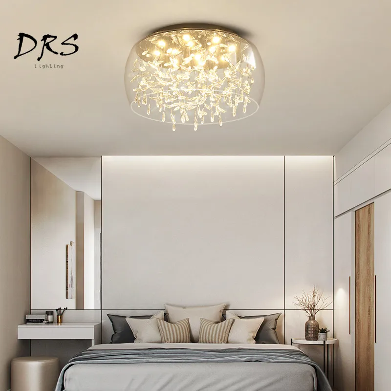 

Modern Simple Crystal Chandelier Ceiling Lamp RC Lustre Led Ceiling Lamp Nordic Bedroom Living Room Luminaire Suspendu Lights