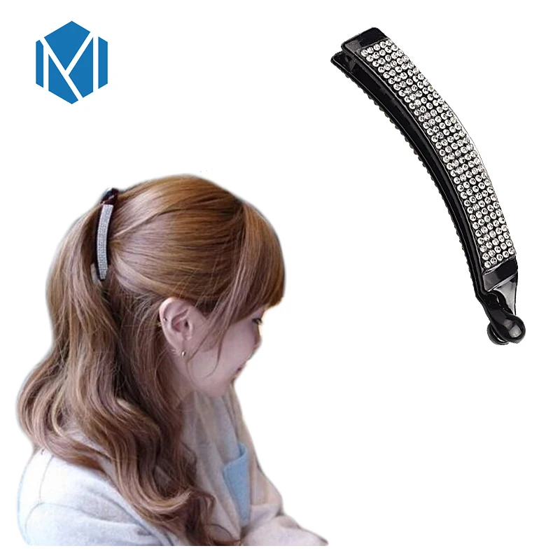 

MISM Women Hair Clips Shiny Ponytail Holders Clip Hair Ornaments Girls Banana Barrettes Headwear Rhinestone Hairpins Hair Clasp