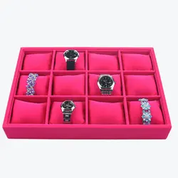 Новая мода Rose Red Velvet браслет Дисплей Подушки детские часы держатель Браслет Организатор цепь часы Витрина ювелирных изделий Дисплей