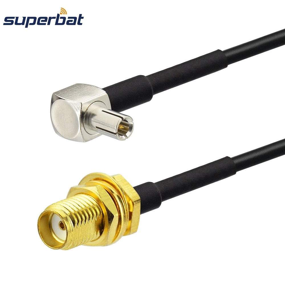 

Superbat SMA Female to TS9 Male Right Angle Connector Pigtail RF Coaxial Cable RG174 15cm for Antenna Huawei ZTE