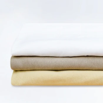 

High quality plain weave heavy weight cotton fabric linen hand feeling for hoodies and dress F302520