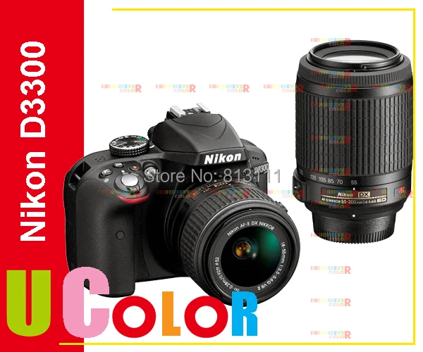 Новый Nikon D3300 DSLR Корпус Камеры & AF S 18 55 мм VR II 200 ED Объектив Комплект - Цена: 56 550,00 руб.