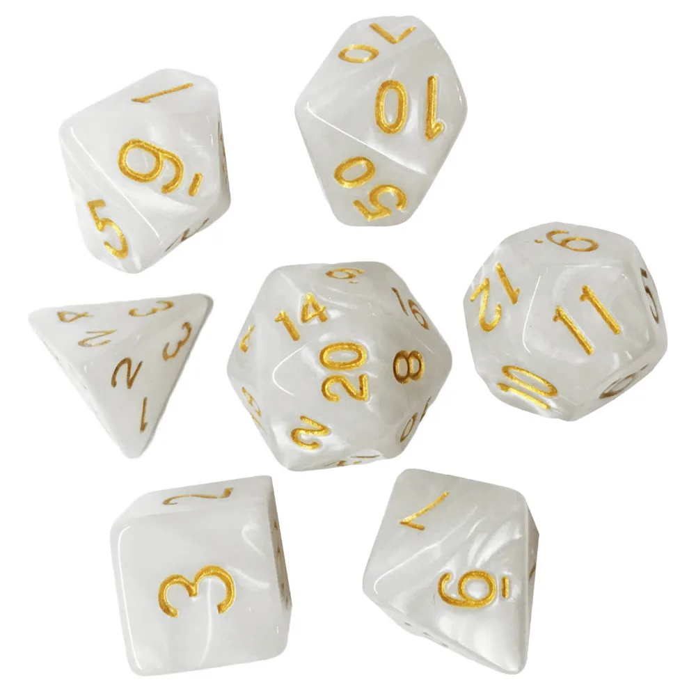 

7PCS Polyhedral Number Game Dice Multi Sided Acrylic Dice D4 D6 D8 2D10 D12 D20 For RPG Board Game Dungeons And Dragons