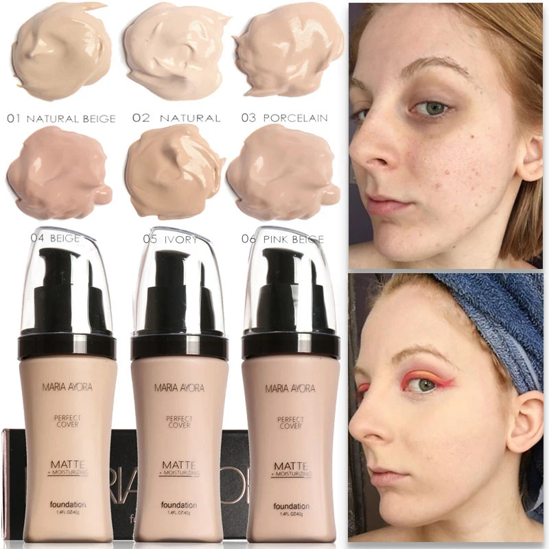 

Face Foundation Cream Concealer Brighten Waterproof Full Coverage Professional Makeup Facial Matte Base Make Up