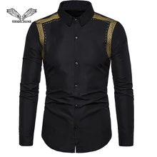 VISADA JAUNA, мужская рубашка с длинными рукавами и принтом в виде пшеничных ушей, модные костюмы, большие размеры, рубашка с квадратным воротником, размер M-3XL, TLH107