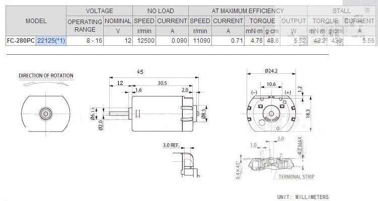 2 шт FC280-PC 12 вольт мотор Высокоскоростной микро мини мотор для автомобиля