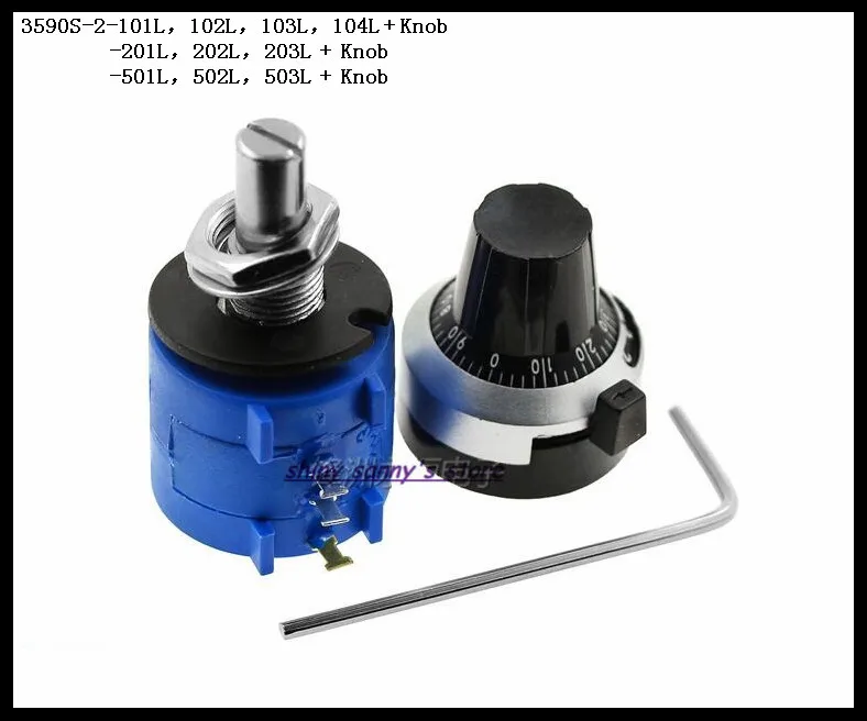 Buy 2 Sets/Lot 3590S 2 501L/502L/503L Precision Multiturn Potentiometer + Turns