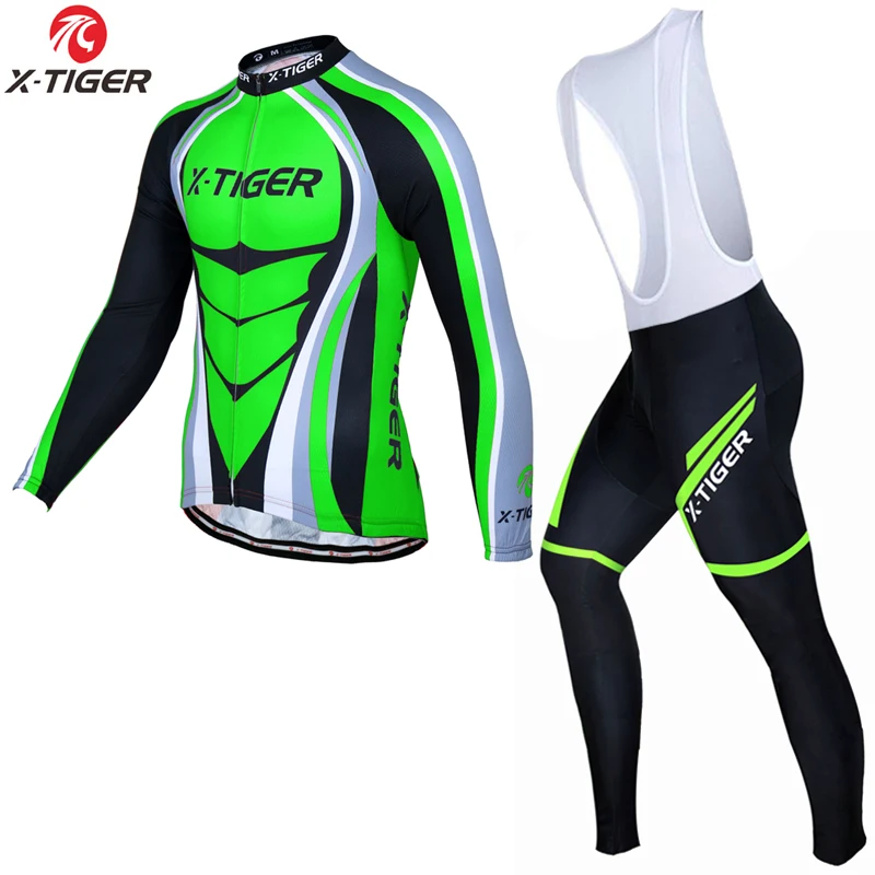 X-Tiger зимний комплект из термофлиса для велоспорта Maillot Ropa Ciclismo теплая велосипедная одежда комплект для велоспорта - Цвет: Jerseys and Bib Pant