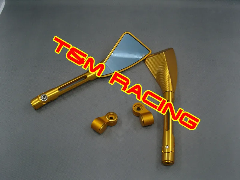 

Motorcycle bike rear view side mirror universal left right mirror set GOLD R1 R6 CBR600 1000 GSXR600 1000 CBR600 1000