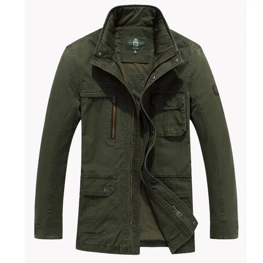 

2018 Men's Jacket Solid Windbreaker Military Style Casual Men Spring Autumn Coat Male Plus Size 4XL Multi-pockets Outerwear 135w