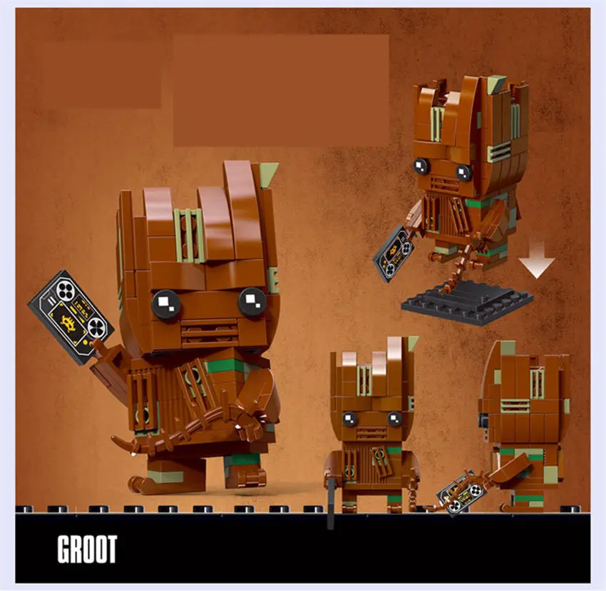 6 шт./лот Decool 6841 46 superboy gamora brickheadz фигурки кирпичные головки headz модель строительные