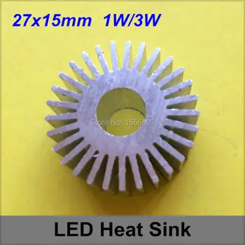 

50 PCS LED Aluminum Radiator HeatSink Cooler 1W 2W 3W High Power Radiating Round DIY LED Lamp Heat Cooling Aluminum 27*15mm