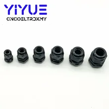 6pcs/lot IP68 PG7 for 3-6.5mm PG9 PG11 PG13.5 PG16 PG19 Wire Cable CE White Black Waterproof Nylon Plastic Cable Gland Connector pg7 black nylon waterproof strain relief cord grip cable gland 3 5 6 mm 50pcs