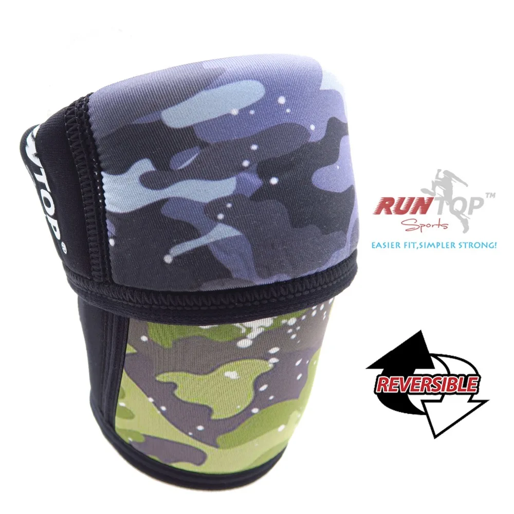 Kopen RUNTOP 7mm Neopreen Knie Mouwen Crossfit WODS Squats Gewichtheffen Powerlifting Fitness Knie Pad Brace Cap Compressie