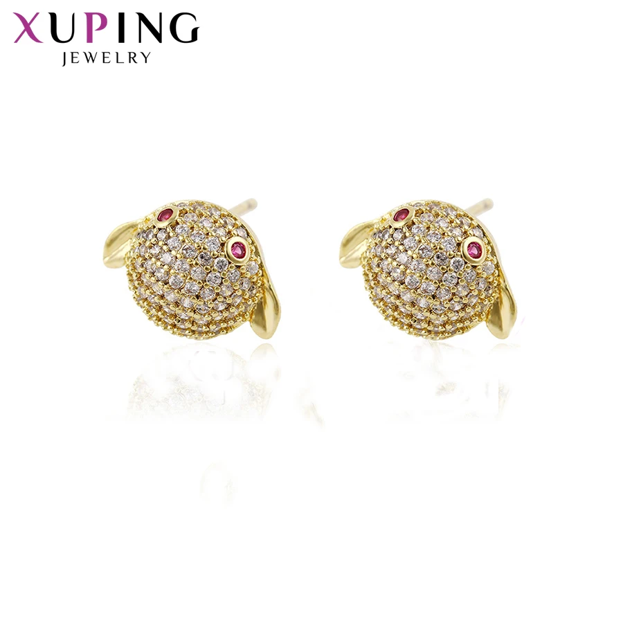 

Xuping Exquisite Cute Light Yellow Gold Color Plated Animal-Shape Hoop Earrings New Design Jewelry Colorful Gifts S194.2-26358