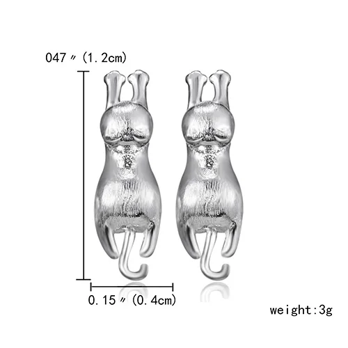 1 пара,, серьги в виде кота из серебряного сплава, Модный Блестящий Кристалл, серьги-гвоздики в виде котенка для женщин и девушек, ювелирные изделия, аксессуары в подарок - Окраска металла: 13