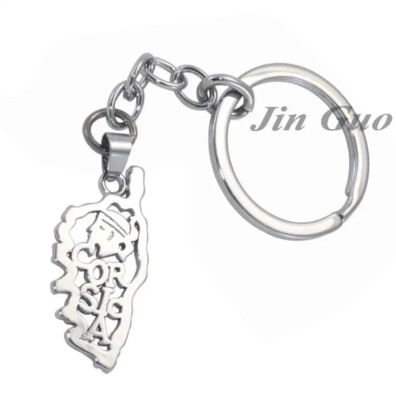 

CORSICA map key ring & key chain , country map jewelry