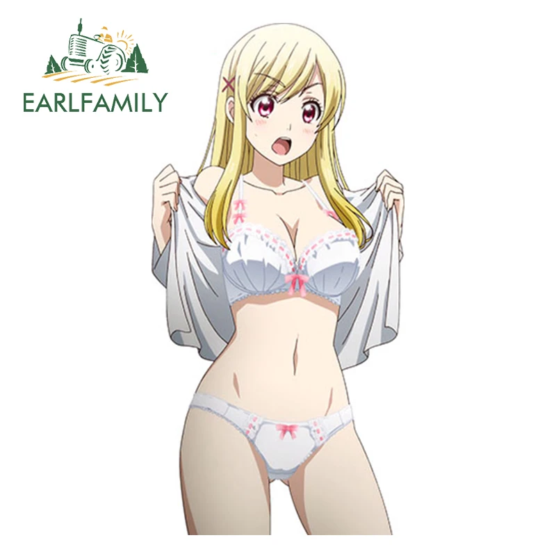 

EARLFAMILY 13cm x 6.4cm 3D Car Decal Waterproof Shiraishi Urara Render Window Wiper Decals Rear Windshield Car Styling Decor