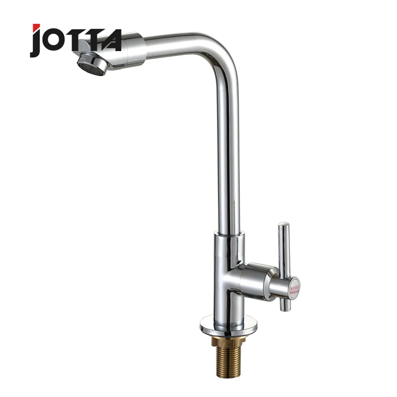 Zinc-alloy copper core round vertical large bend kitchen basin single cold goose neck faucet water purifier faucet