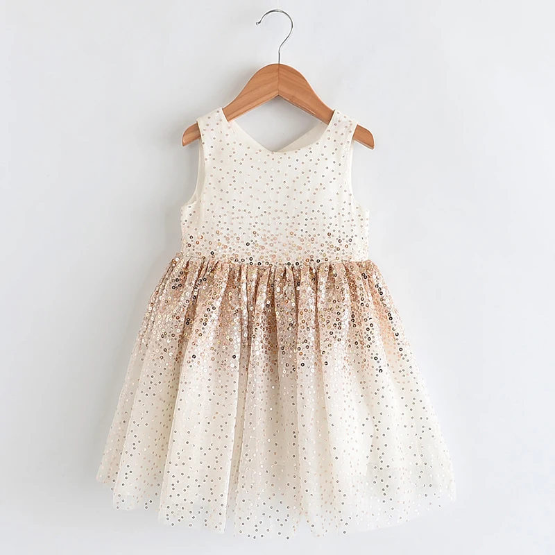 

Fashion Summer Kids Dress For Girls Sequins Princess Dress For Party And Wedding Sleeveless Baby Girls Tutu Dresses Vestidos