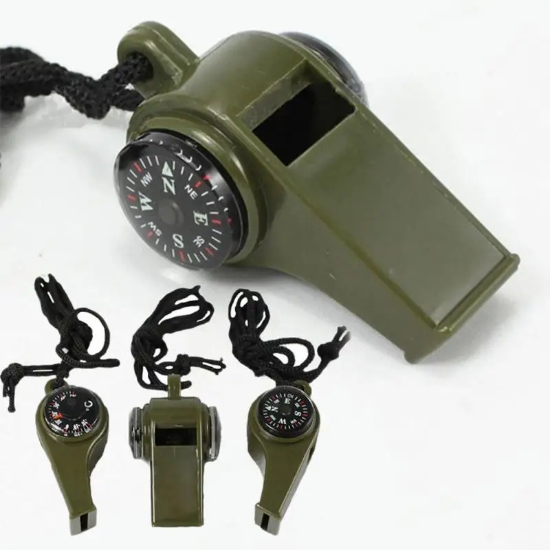 Hot Sale 3 In 1 Whistle Compass Thermometer Coach Whistle Outdoor Multi