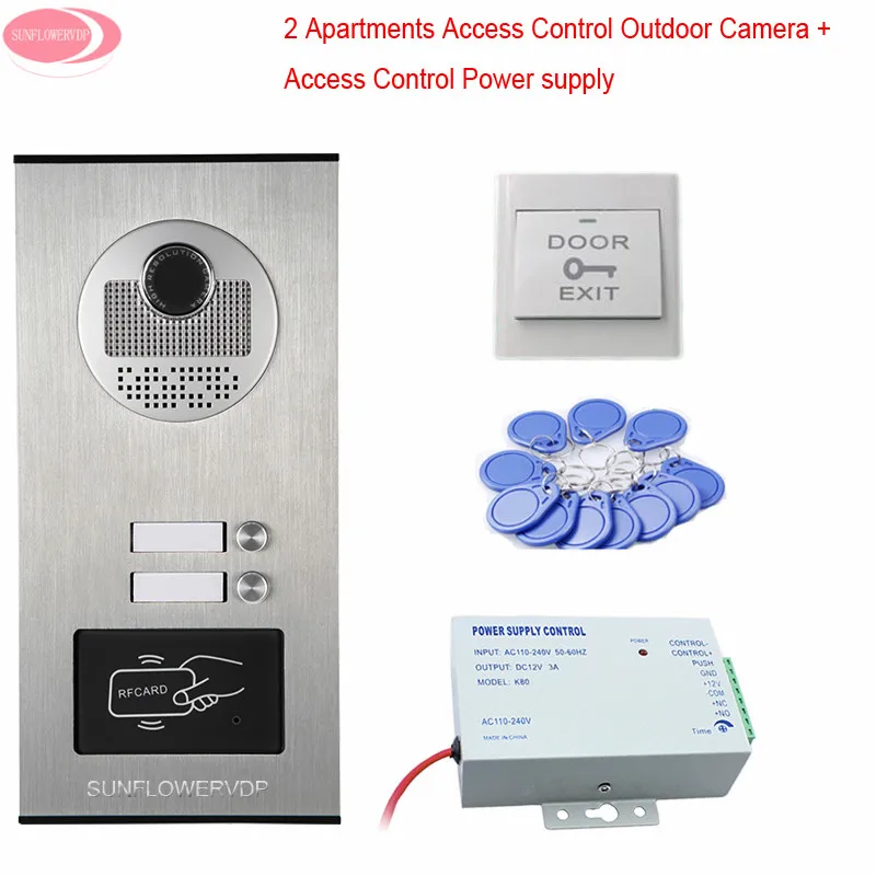

Home Video Phone Rfid Intercom Door 2 Key For 2 Apartments Camera For Intercom Door With Access Control Power Supply System Unit