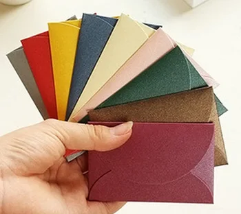 

100pcs 10 colors Mini Size 5.8x9cm Candy Colors Envelopes Gift Paper bag for message cards party favor cards