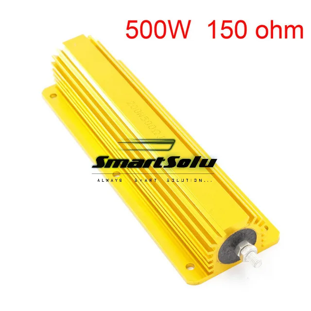 

High Quality Customized 150 ohm 500W Watt Power Aluminum Metal Shell Case Gold Resistor