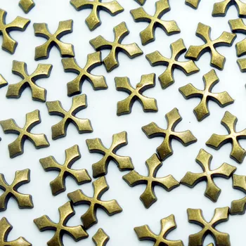 

SINUAN Rivets For Jeans Hot-Fix Stud Spikes 10Mm Jeans Rivets Cross Metal Punk Spikes Plating Antique Brass Beads For Clothes