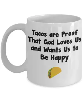 

Religious Funny Taco Coffee Mug (11 oz, White)