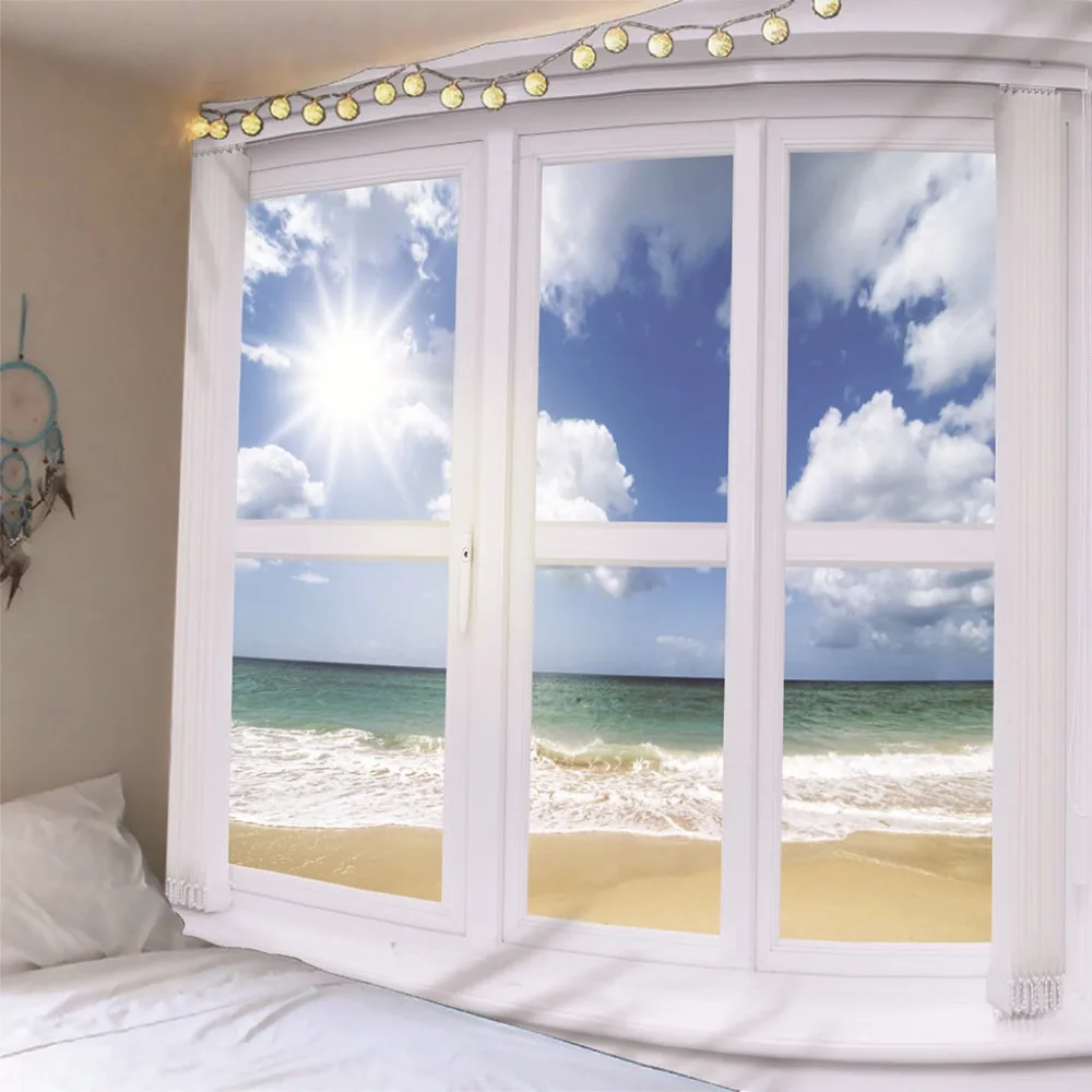 

3D Sunlight outside the window Carpet Wall Hanging Tapestry Mattress Bohemian 5Sizes Digital Printing Beach Towel Polyester