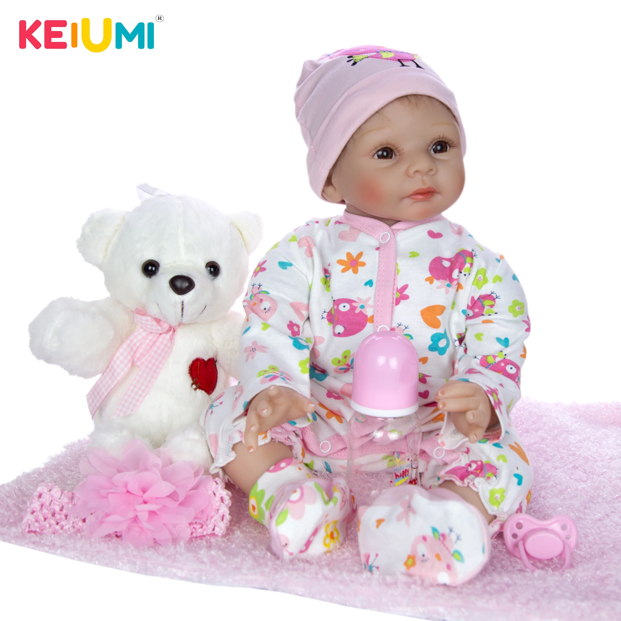 KEIUMI 22 "волосы с корнями кукла ребенок живой 55 см мягкий силикон Reborn Baby Винил мягкая кукла для детского дня Сюрприз подарок