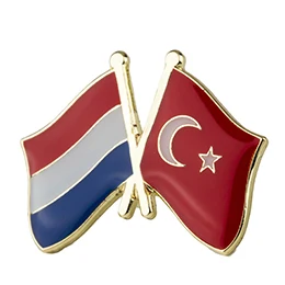 Netherlands and Turkey Friendship Badge Metal Lapel Pins for Clothes Badge on Backpack Brooch Jewelry 10pcs XY0344 - Цвет: XY0344