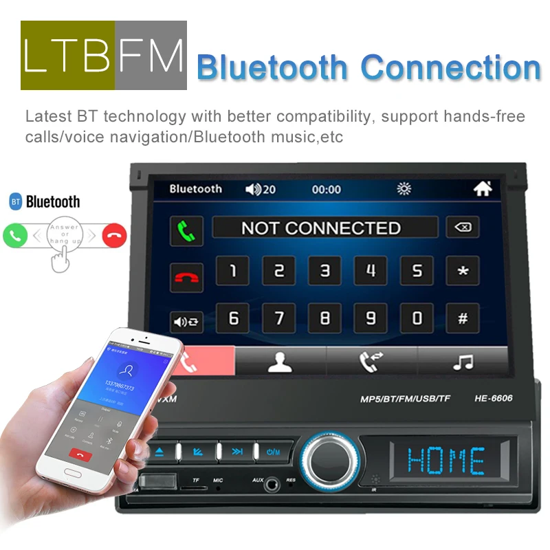 LTBFM 2 Din автомобильное радио Bluetooth Зеркало Ссылка 2din автомобильный мультимедийный плеер сенсорный экран Выдвижной MP5 плеер USB аудио стерео автомобиль