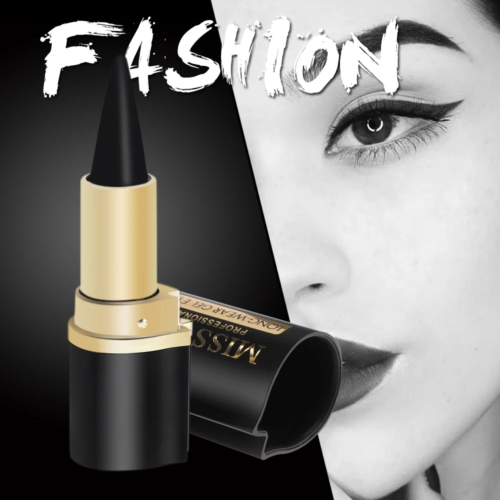 

MISS ROSE Solid Thick Waterproof Black Eyeliner Gel Professional Natural Make Up Eyes Tattoo Eyeliner Stickers Makeup Tool