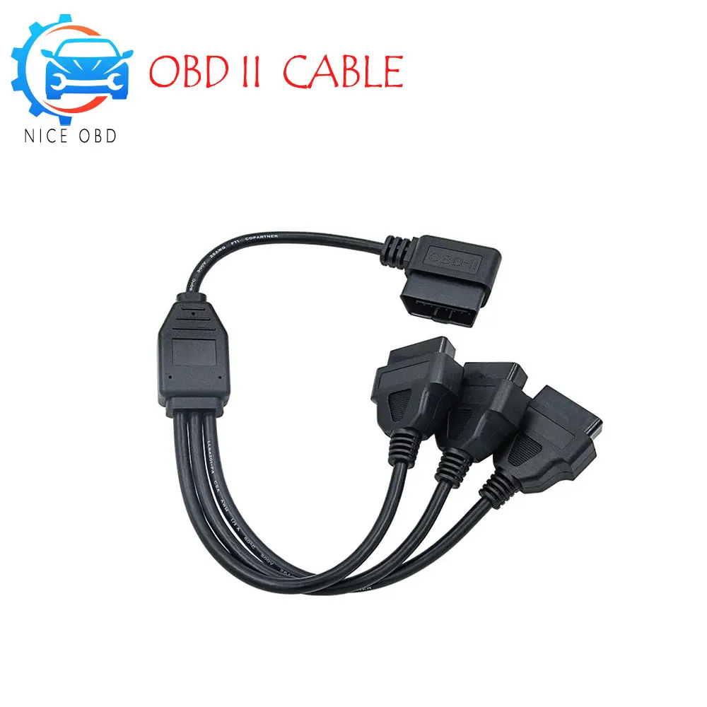 

50cm Converter Adapter OBD2 splitter Y Cable J1962M to 3-J1962F splitter OBD2 Cable 1 to 3 obd2 Diagnostic Cable