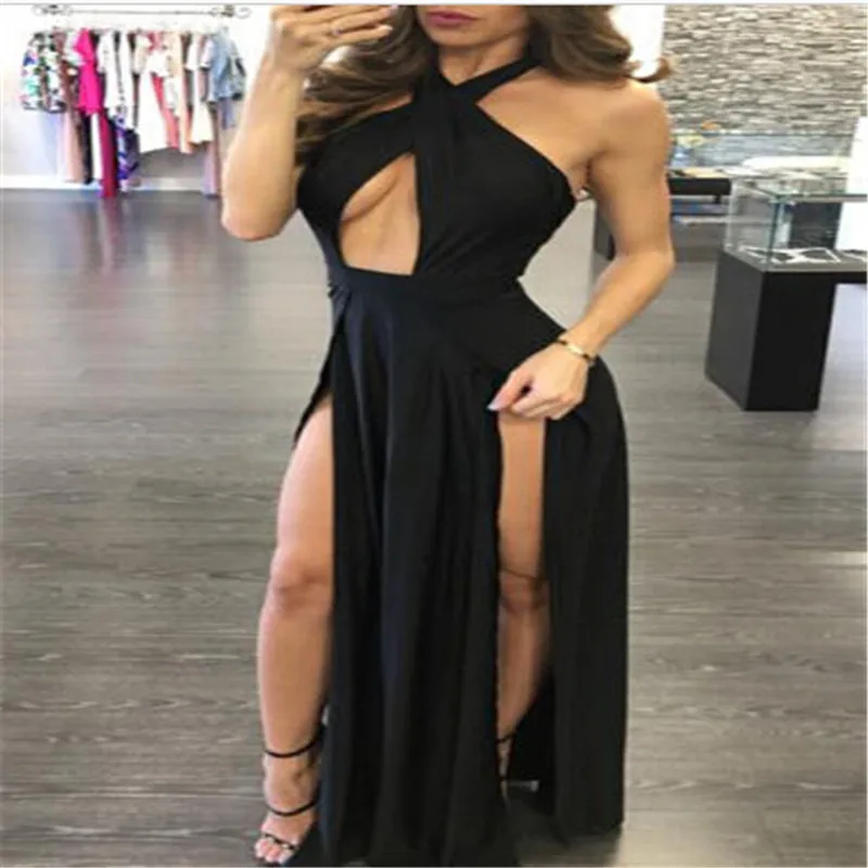 

2017 Women Clothes Summer Sexy Cross Bandage Bodycon sling Split Woman Dress Long Dress Backless Evening Sexy Party Club