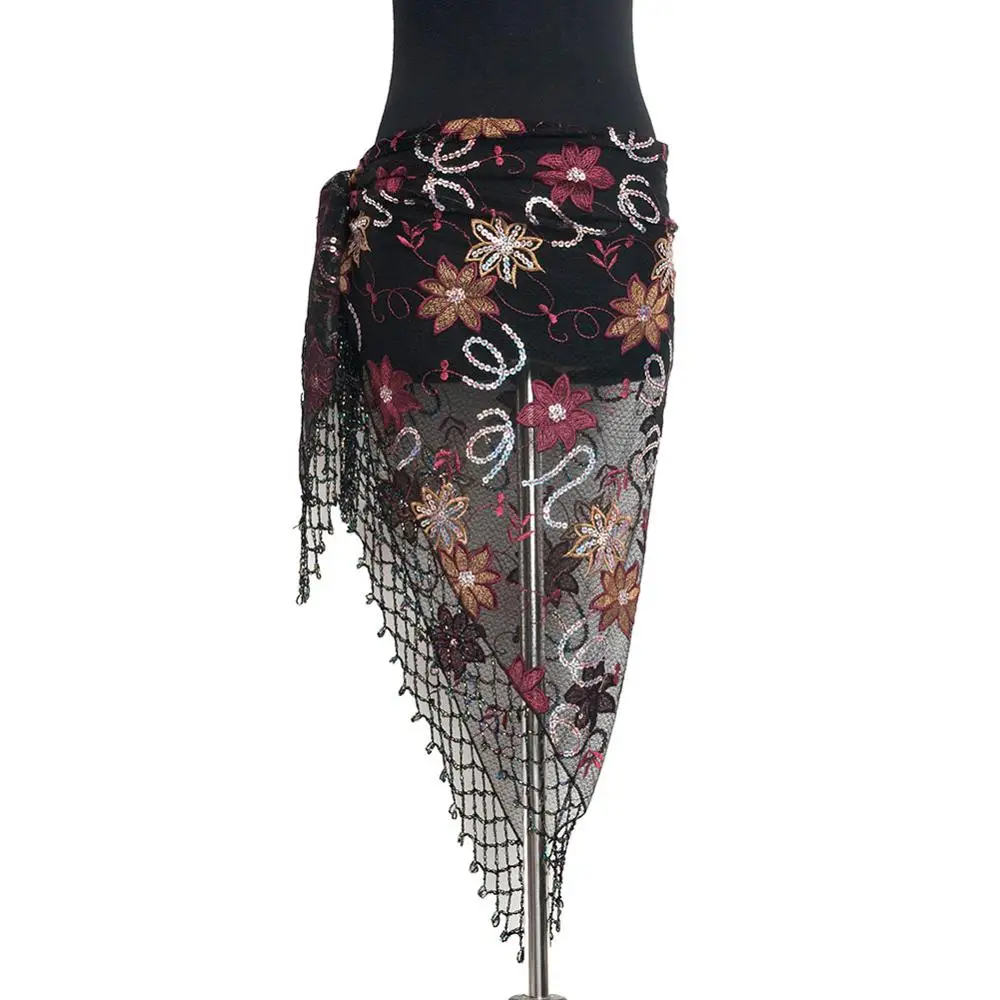 

Belly Dancing Belt Colorful Waist Belly Dance Hip Scarf Belt Triangle Skirt 9772
