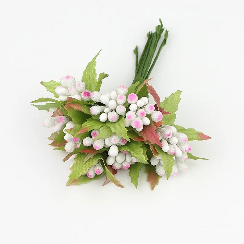 Wreaths Craft Artificial Flower Mini Berry Stamen Diy Scrapbook Decoration 10pcs 