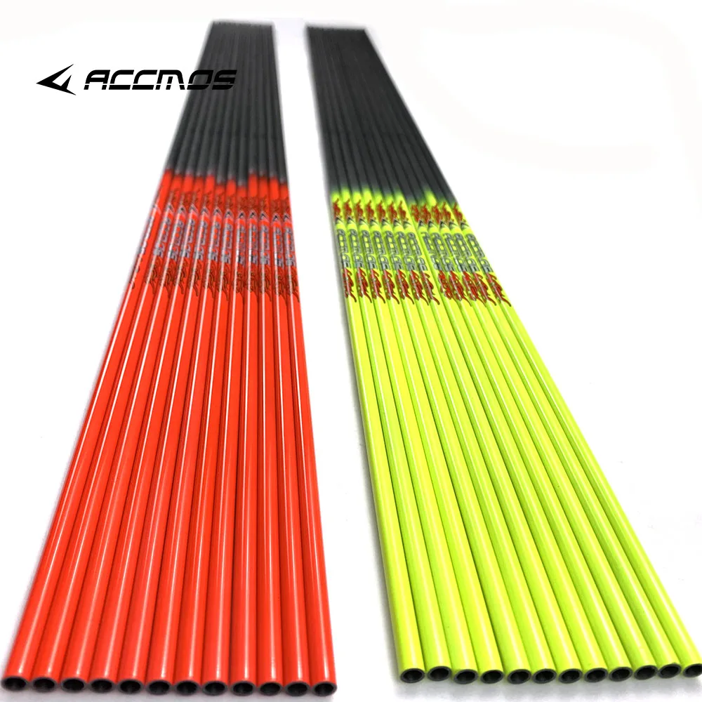 Günstig 2019 neue 31 zoll Wirbelsäule 400 500 600 700 800 900 1000 Reinem Kohlenstoff pfeil Welle ID 4,2mm Pfeil schlauch Leuchtstoff Gelb Für Pfeil DIY