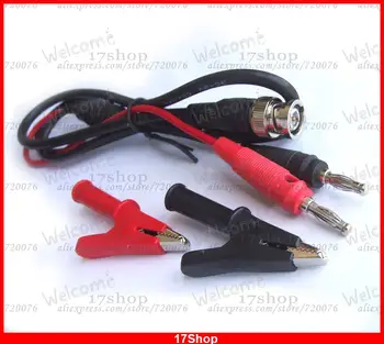 

1 set male BNC plug TO 4MM banana plug Cable 100CM BNC TO Alligator Clip Clamp